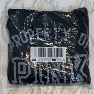 Victoria's Secret PINK Campus Cotton Tee Oversized Short-Sleeve T-Shirt Black